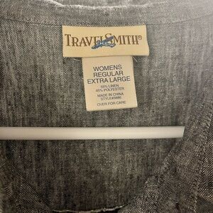 TravelSmith Gray Button Down Shirt Casual Style